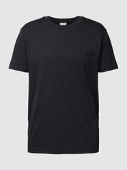 T-shirt z bawełny z detalem z logo od Gant Czarny - 22