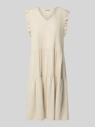Knielanges Kleid aus Viskose-Leinen-Mix mit V-Ausschnitt von Smith and Soul - 9