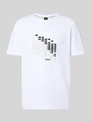 t-shirt o kroju relaxed fit z mieszanki bawełny model 'TS_NETWORK FLAG' od BOSS Green - 19