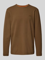 Longsleeve mit Label-Stitching Modell 'Tempesto' von BOSS Orange Grün - 45