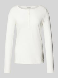 Regular Fit Langarmshirt mit kurzer Knopfleiste von Marc O'Polo Weiß - 5