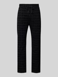 Straight Leg Sweatpants mit Label-Muster von CARLO COLUCCI Schwarz - 39