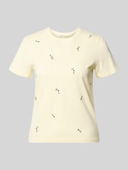 Regular Fit T-Shirt mit floralem Allover-Stitching Modell 'Flowi' von MANGO - 36