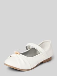 Ballerinas mit Applikation und Klettverschluss von Happy Girls Beige - 43