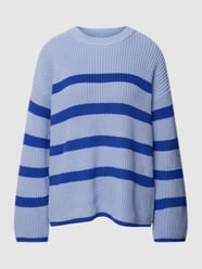 Gebreide pullover met streepmotief, model 'BLOOMIE' van Selected Femme Blauw / turquoise - 8