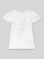 Regular Fit T-Shirt aus reine Baumwolle mit Effektgarn-Stickerei von s.Oliver RED LABEL Weiß - 23