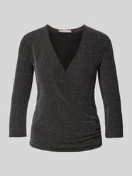 Regular fit blouse met 3/4-mouwen van Christian Berg Woman Selection Grijs / zwart - 47