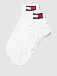Socken mit Label-Detail im 2er-Pack Modell 'MEN QUARTER 2P FLAG' von Tommy Hilfiger Weiß - 2