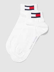 Socken mit Label-Detail im 2er-Pack Modell 'MEN QUARTER 2P FLAG' von Tommy Hilfiger Weiß - 41