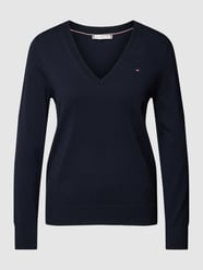 Strickpullover mit V-Ausschnitt von Tommy Hilfiger Blau - 21