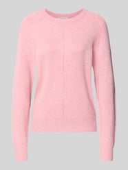 Sweter z dzianiny z prążkowanymi wykończeniami od Christian Berg Woman Fuksjowy - 11