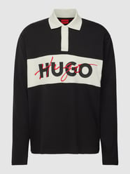 Poloshirt mit Label-Print Modell 'Dilvret' von HUGO Schwarz - 44