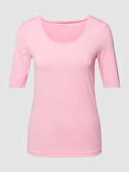 T-Shirt mit geripptem Rundhalsausschnitt von Christian Berg Woman Pink - 7