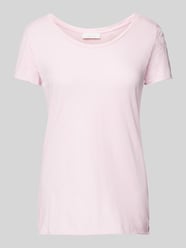 T-Shirt mit geripptem Rundhalsausschnitt von Rich & Royal Pink - 4