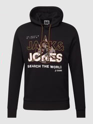 Hoodie mit Label-Print Modell 'COHUNT' von Jack & Jones Schwarz - 19