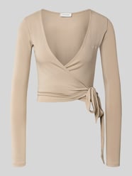 Cardigan in Wickel-Optik Modell 'Luca' von OH APRIL Beige - 38