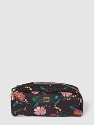 Kosmetiktasche mit Label-Print Modell 'Black Flowers Big Beauty' von WOUF Grau / Schwarz - 8
