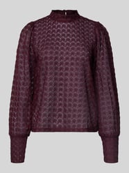 Regular fit kanten blouse met ronde hals, model 'BECCA' van Vero Moda Bordeaux - 8