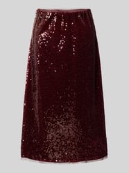Midirok met pailletten en elastische band van Milano Italy Bordeaux - 48