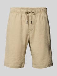 Korte relaxed fit broek van linnenmix van Tommy Hilfiger Beige - 8