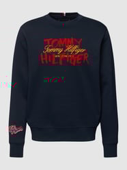 Sweatshirt mit Label-Stitching von Tommy Hilfiger Blau - 5