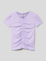 T-Shirt in Ripp-Optik von Only Lila - 3