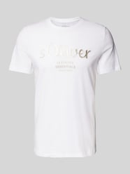 Regular Fit T-Shirt aus reiner Baumwolle mit Statement-Label-Print von s.Oliver RED LABEL Weiß - 47