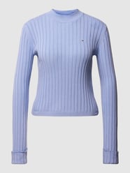Gebreide pullover met labelstitching van Tommy Jeans Blauw - 31