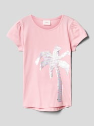 T-shirt van katoen met pailletten van s.Oliver RED LABEL Roze - 34