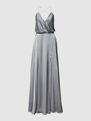 Abendkleid mit Stola von Unique Blau - 38