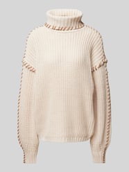 Loose Fit Strickpullover mit Ballonärmeln Modell 'NEWCREAM' von Vero Moda Beige - 4