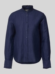 Bluzka o kroju regular fit z mieszanki lnu i bawełny ze stójką od GANT - 7