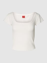 T-Shirt mit Square-Neck-Ausschnitt Modell 'Dalomira' von HUGO Beige - 15