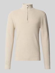 Sweter z dzianiny z kołnierzem model ‘lagoon’ od Matinique - 7