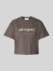 T-Shirt mit Label-Stitching von Sixth June Grau - 22