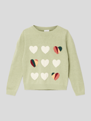 Gebreide pullover met ingeweven motief van s.Oliver RED LABEL Groen - 44