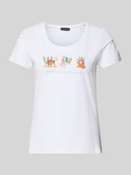 T-Shirt mit Label-Print von More & More Weiß - 37