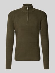 Gebreide pullover met opstaande kraag, model 'THEO' van SELECTED HOMME Groen - 19