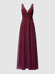 Abendkleid mit V-Ausschnitt von Laona Bordeaux - 23