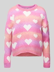 Regular Fit  Strickpullover mit Allover-Herzmuster Modell 'AIDA' von Only Pink - 28