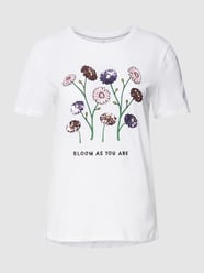 T-shirt met pailletten, model 'KITA' van Only Wit - 24