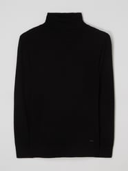 Rollkragenpullover aus Viskosemischung von Petrol Grau / Schwarz - 23