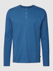 Longsleeve mit kurzer Knopfleiste von QS by s.Oliver Blau - 38