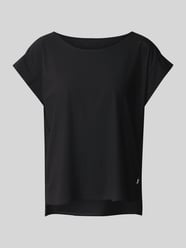 T-Shirt mit Label-Applikation Modell 'GRIT' von Raffaello Rossi Schwarz - 45