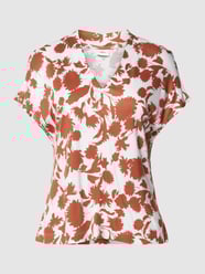 T-shirt van viscose met V-hals van s.Oliver BLACK LABEL Rood - 25