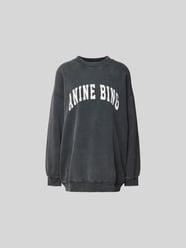 Oversized Sweatshirt mit Label-Print von Anine Bing Schwarz - 17