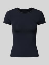 T-shirt met geribde ronde hals van Review - 5