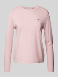 Shirt met lange mouwen en labelstitching van Gant Roze - 11