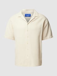 Freizeithemd mit Strukturmuster Modell 'CALEB' von Jack & Jones Blau - 44