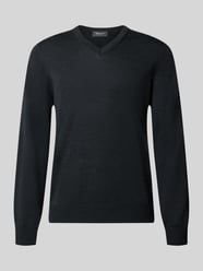 Regular Fit Strickpullover aus reiner Schurwolle mit V-Ausschnitt von MAERZ Muenchen - 45